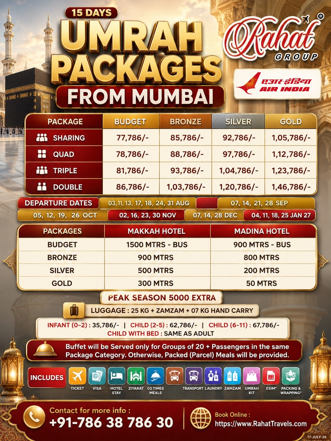best umrah package from delhi lucknow ahmedabad
